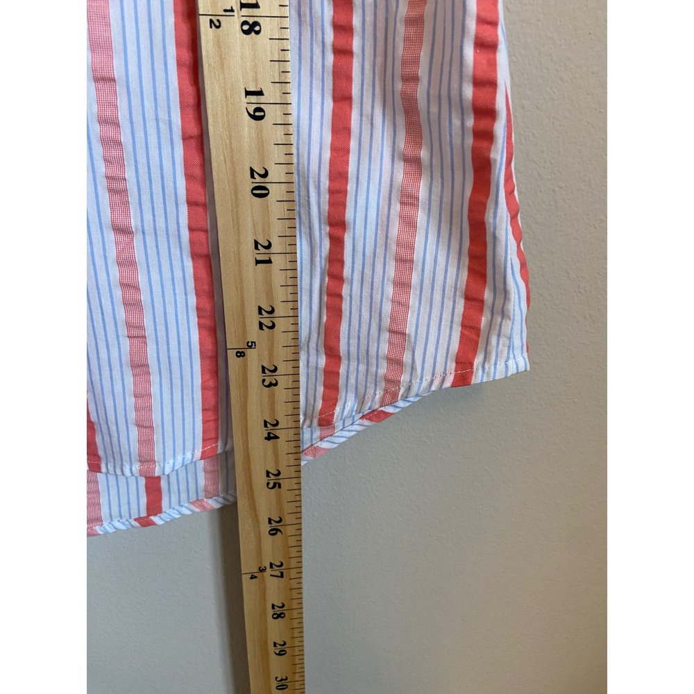 The Shirt Rochelle Behrens Blue Striped Puff Sleeve Button Down Shirt S - Picture 4 of 7